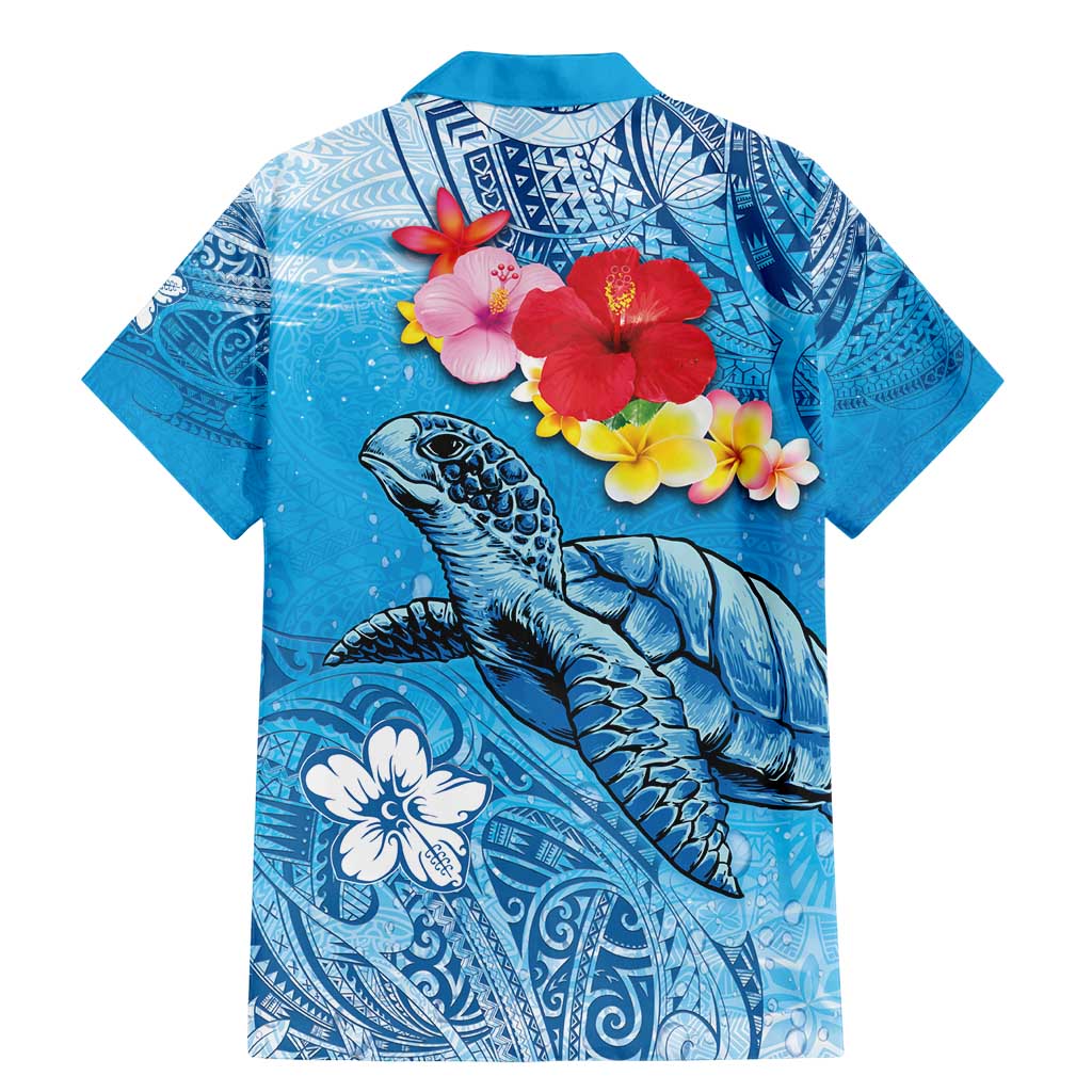 Hawaii Sea Turtle and Tropical Flowers Family Matching Mermaid Dress and Hawaiian Shirt Polynesian Tattoo Undersea Vibe