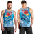 Hawaii Sea Turtle and Tropical Flowers Men Tank Top Polynesian Tattoo Undersea Vibe