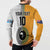 Custom Fiji and Australia Rugby Button Sweatshirt Aboriginal and Fijian Masi Pattern