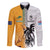 Custom Fiji and Australia Rugby Family Matching Mermaid Dress and Hawaiian Shirt Aboriginal and Fijian Masi Pattern