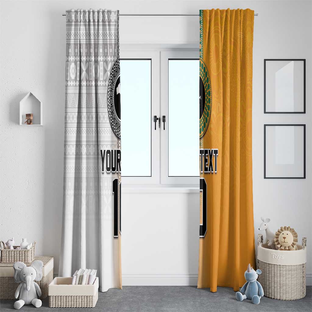 Custom Fiji and Australia Rugby Window Curtain Aboriginal and Fijian Masi Pattern