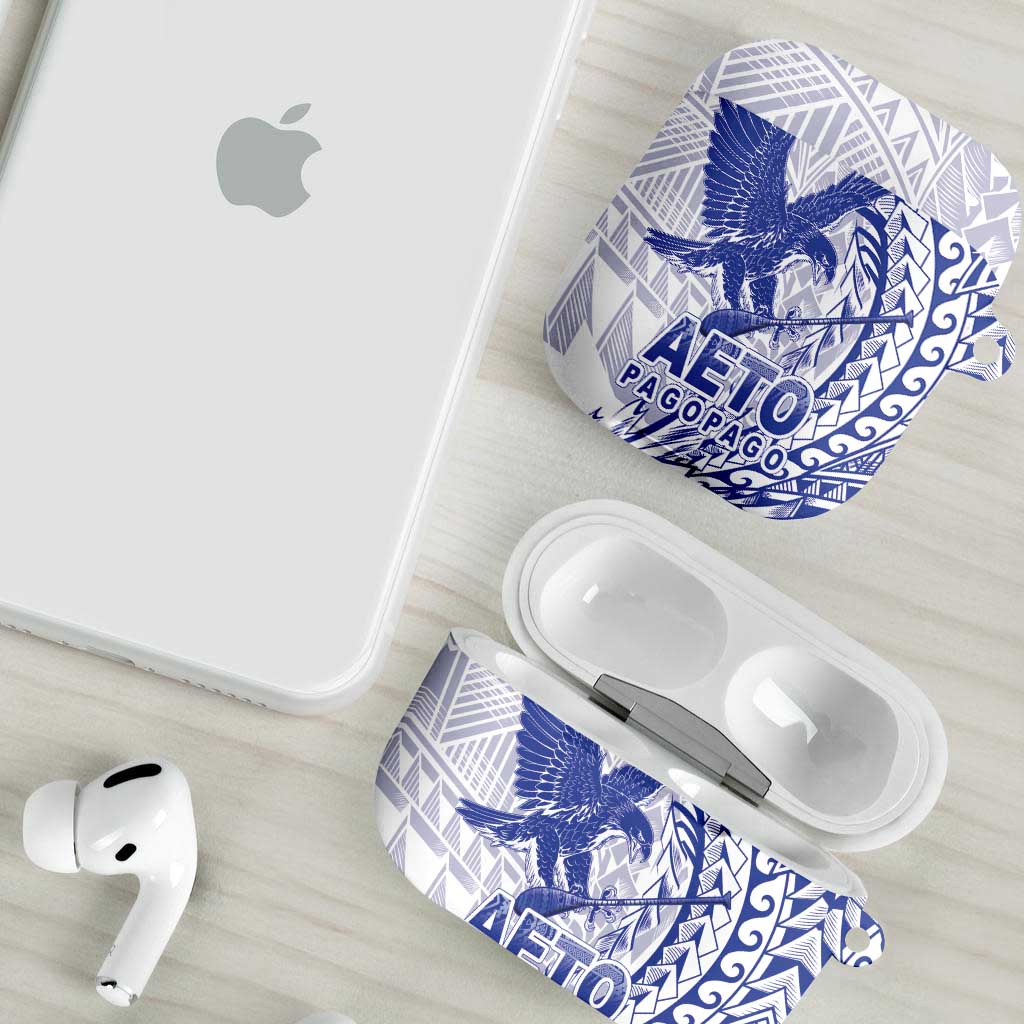 Samoa Pago Pago Aeto AirPods Case Wingstyle Blue-White Color - Polynesian Pride