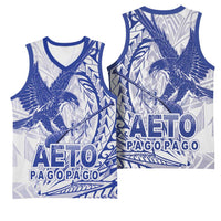 Samoa Pago Pago Aeto Basketball Jersey Wingstyle Blue-White Color - Polynesian Pride