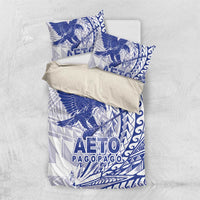 Samoa Pago Pago Aeto Bedding Set Wingstyle Blue-White Color - Polynesian Pride
