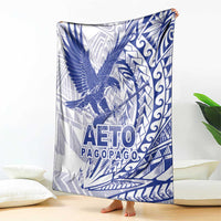 Samoa Pago Pago Aeto Blanket Wingstyle Blue-White Color - Polynesian Pride
