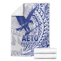 Samoa Pago Pago Aeto Blanket Wingstyle Blue-White Color - Polynesian Pride