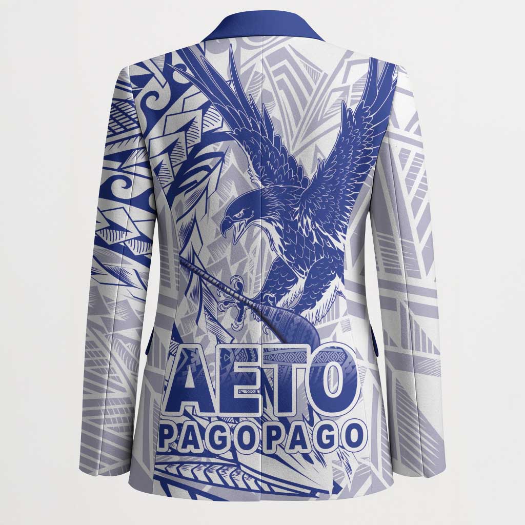 American Samoa Pago Pago Aeto Blazer Wingstyle Blue-White Color LT03 - Polynesian Pride