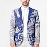 American Samoa Pago Pago Aeto Blazer Wingstyle Blue-White Color LT03 - Polynesian Pride