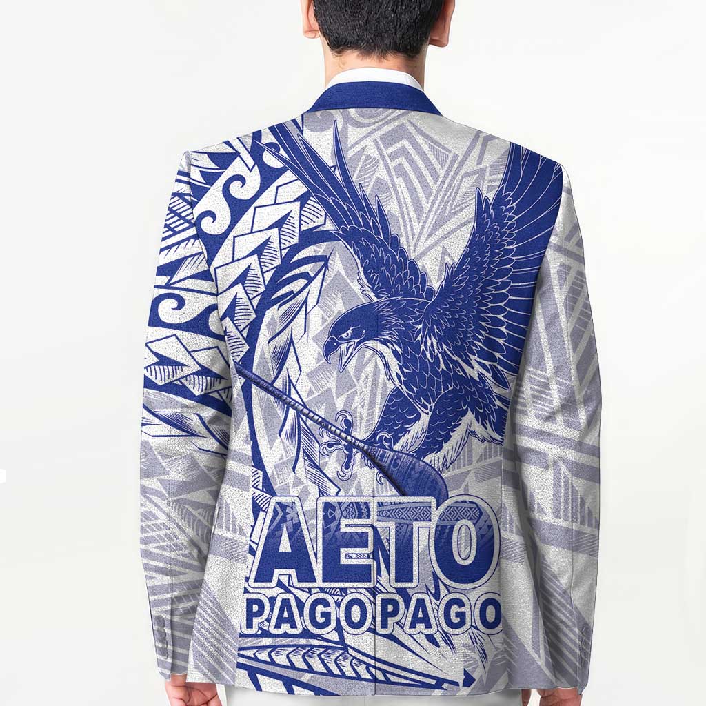 American Samoa Pago Pago Aeto Blazer Wingstyle Blue-White Color LT03 - Polynesian Pride