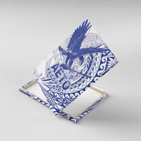 Samoa Pago Pago Aeto Canvas Wall Art Wingstyle Blue-White Color - Polynesian Pride