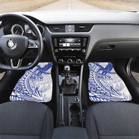American Samoa Pago Pago Aeto Car Mats Wingstyle Blue-White Color LT03 Set 2pcs - Front White - Polynesian Pride