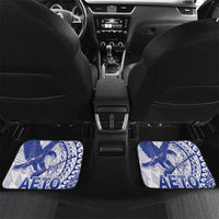 American Samoa Pago Pago Aeto Car Mats Wingstyle Blue-White Color LT03 Set 2pcs - Back White - Polynesian Pride