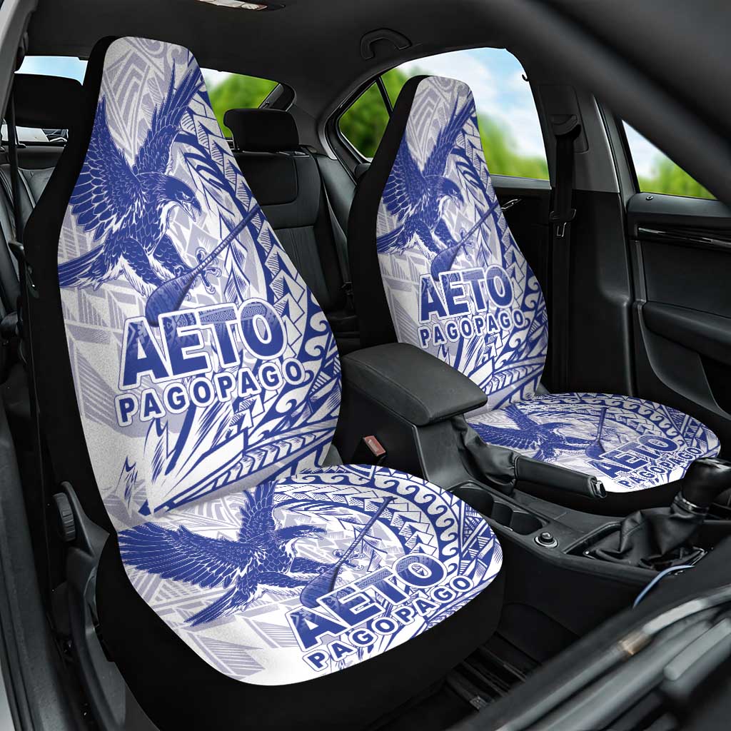 Samoa Pago Pago Aeto Car Seat Cover Wingstyle Blue-White Color - Polynesian Pride