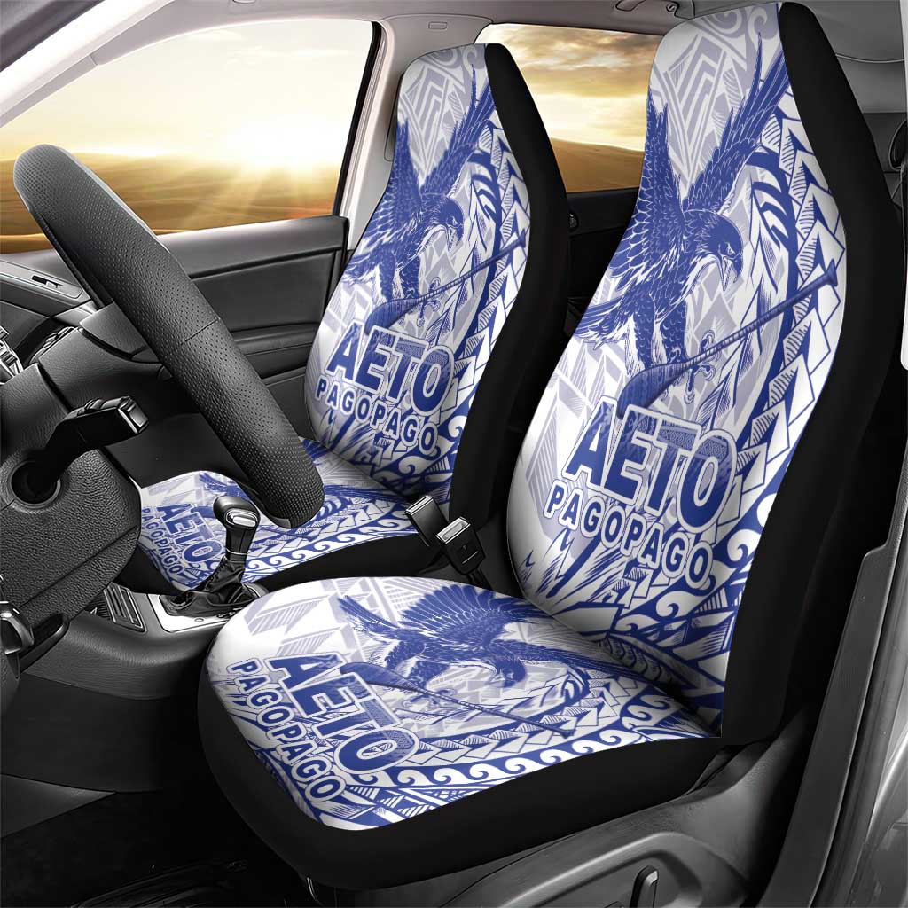 Samoa Pago Pago Aeto Car Seat Cover Wingstyle Blue-White Color - Polynesian Pride
