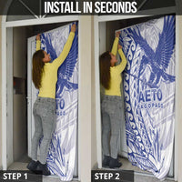 Samoa Pago Pago Aeto Door Cover Wingstyle Blue-White Color - Polynesian Pride