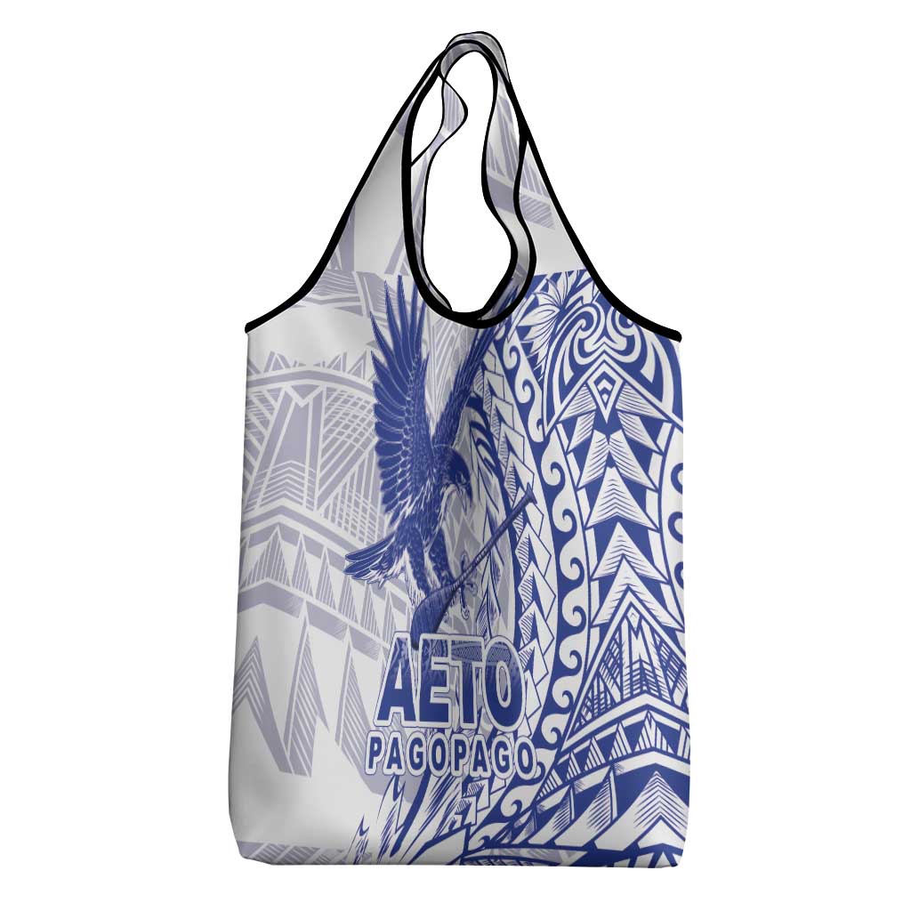 American Samoa Pago Pago Aeto Grocery Bag Wingstyle Blue-White Color LT03 - Polynesian Pride