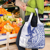 American Samoa Pago Pago Aeto Grocery Bag Wingstyle Blue-White Color LT03 - Polynesian Pride