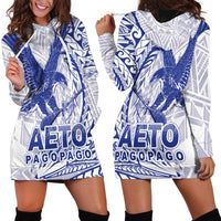 Samoa Pago Pago Aeto Hoodie Dress Wingstyle Blue-White Color - Polynesian Pride
