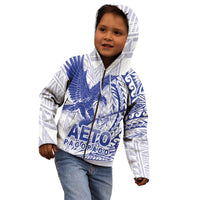 Samoa Pago Pago Aeto Kid Hoodie Wingstyle Blue-White Color - Polynesian Pride