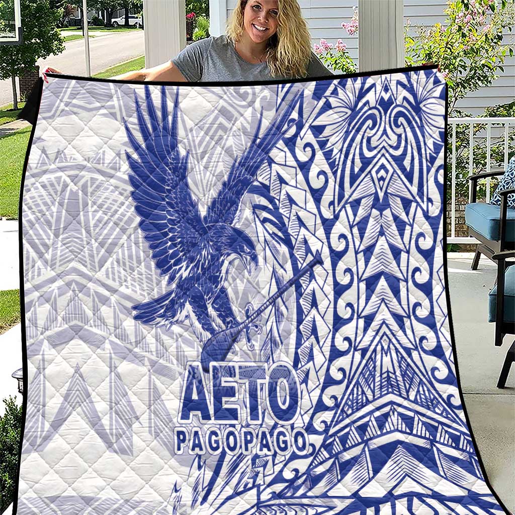 Samoa Pago Pago Aeto Quilt Wingstyle Blue-White Color - Polynesian Pride