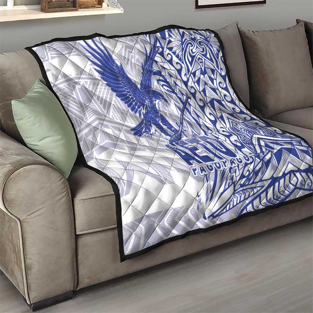 Samoa Pago Pago Aeto Quilt Wingstyle Blue-White Color - Polynesian Pride