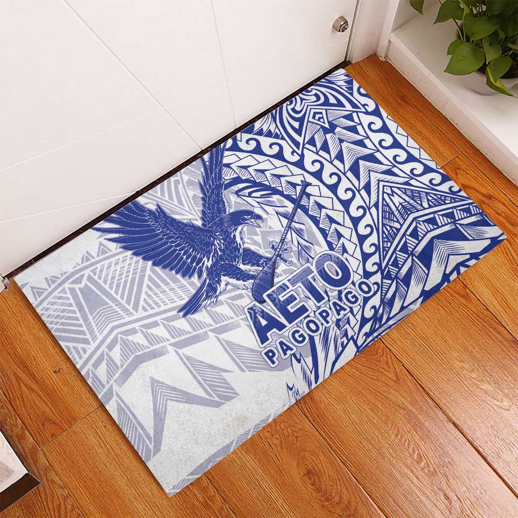 Samoa Pago Pago Aeto Rubber Doormat Wingstyle Blue-White Color - Polynesian Pride