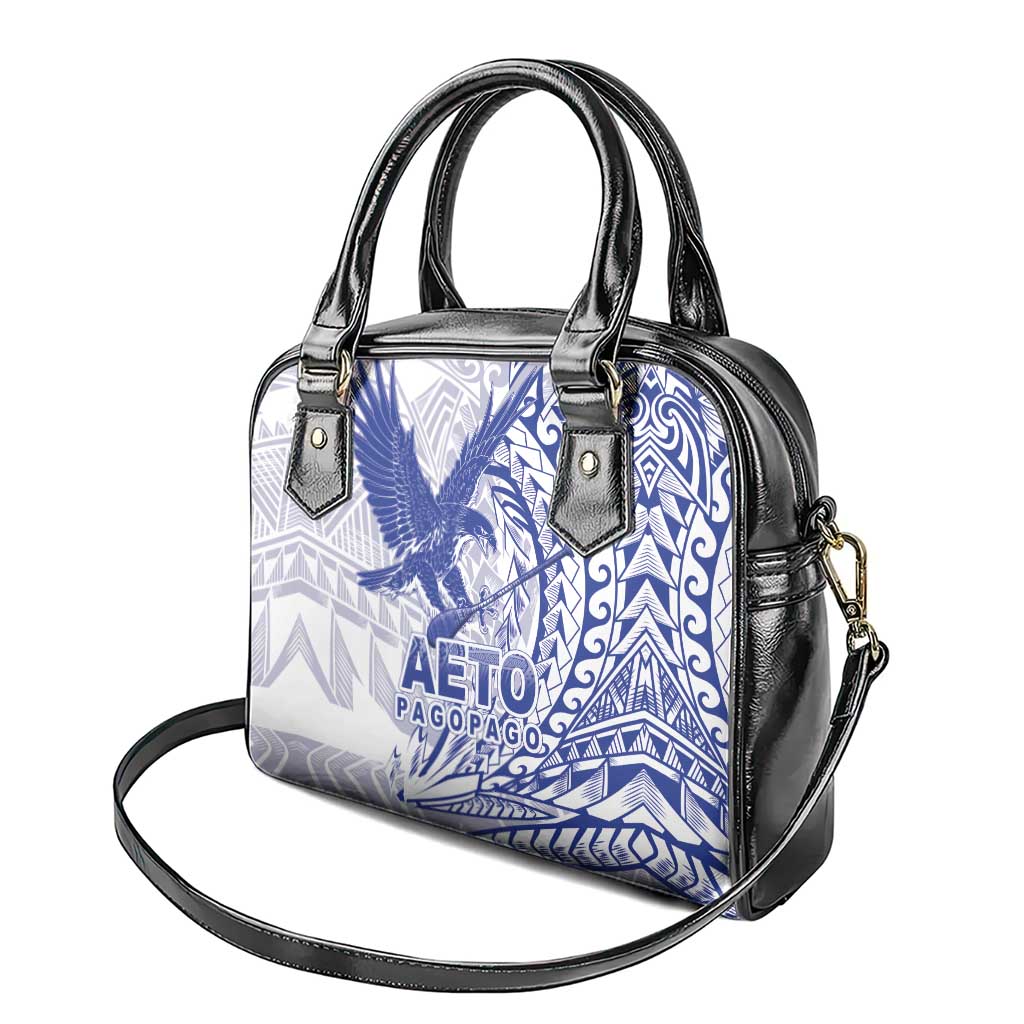 Samoa Pago Pago Aeto Shoulder Handbag Wingstyle Blue-White Color - Polynesian Pride