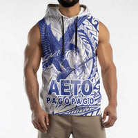 Samoa Pago Pago Aeto Sleeveless Hoodie Wingstyle Blue-White Color - Polynesian Pride