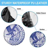 Samoa Pago Pago Aeto Spare Tire Cover Wingstyle Blue-White Color - Polynesian Pride