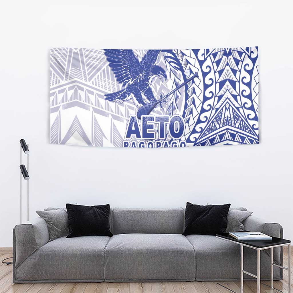 Samoa Pago Pago Aeto Tapestry Wingstyle Blue-White Color - Polynesian Pride