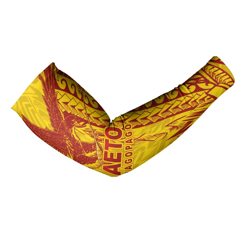 American Samoa Pago Pago Aeto Arm Sleeves Wingstyle Red-Gold Color LT03 - Polynesian Pride