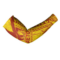 American Samoa Pago Pago Aeto Arm Sleeves Wingstyle Red-Gold Color LT03 - Polynesian Pride