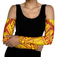 American Samoa Pago Pago Aeto Arm Sleeves Wingstyle Red-Gold Color LT03 - Polynesian Pride
