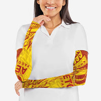 American Samoa Pago Pago Aeto Arm Sleeves Wingstyle Red-Gold Color LT03 - Polynesian Pride