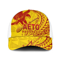 American Samoa Pago Pago Aeto Baseball Net Cap Wingstyle Red-Gold Color - Polynesian Pride