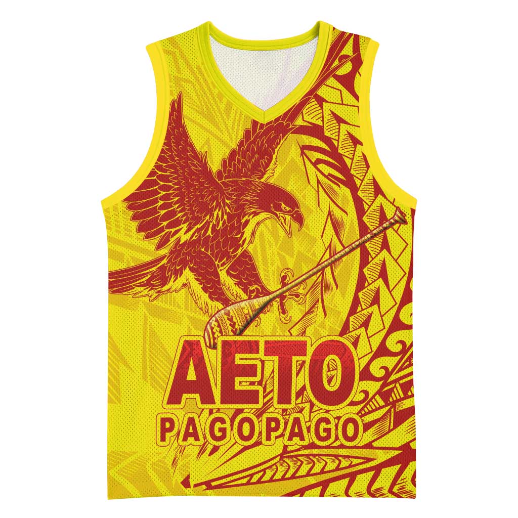 Samoa Pago Pago Aeto Basketball Jersey Wingstyle Red-Gold Color - Polynesian Pride