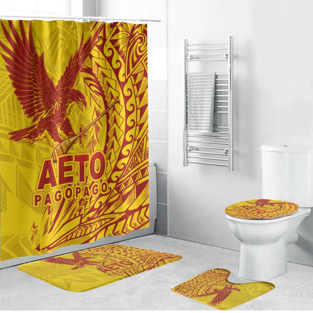 Samoa Pago Pago Aeto Bathroom Set Wingstyle Red-Gold Color - Polynesian Pride