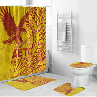 Samoa Pago Pago Aeto Bathroom Set Wingstyle Red-Gold Color - Polynesian Pride