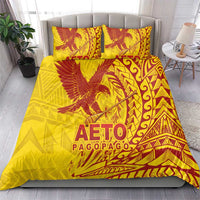 American Samoa Pago Pago Aeto Bedding Set Wingstyle Red-Gold Color LT03 - Polynesian Pride