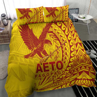 American Samoa Pago Pago Aeto Bedding Set Wingstyle Red-Gold Color LT03 - Polynesian Pride