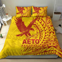 American Samoa Pago Pago Aeto Bedding Set Wingstyle Red-Gold Color LT03 - Polynesian Pride