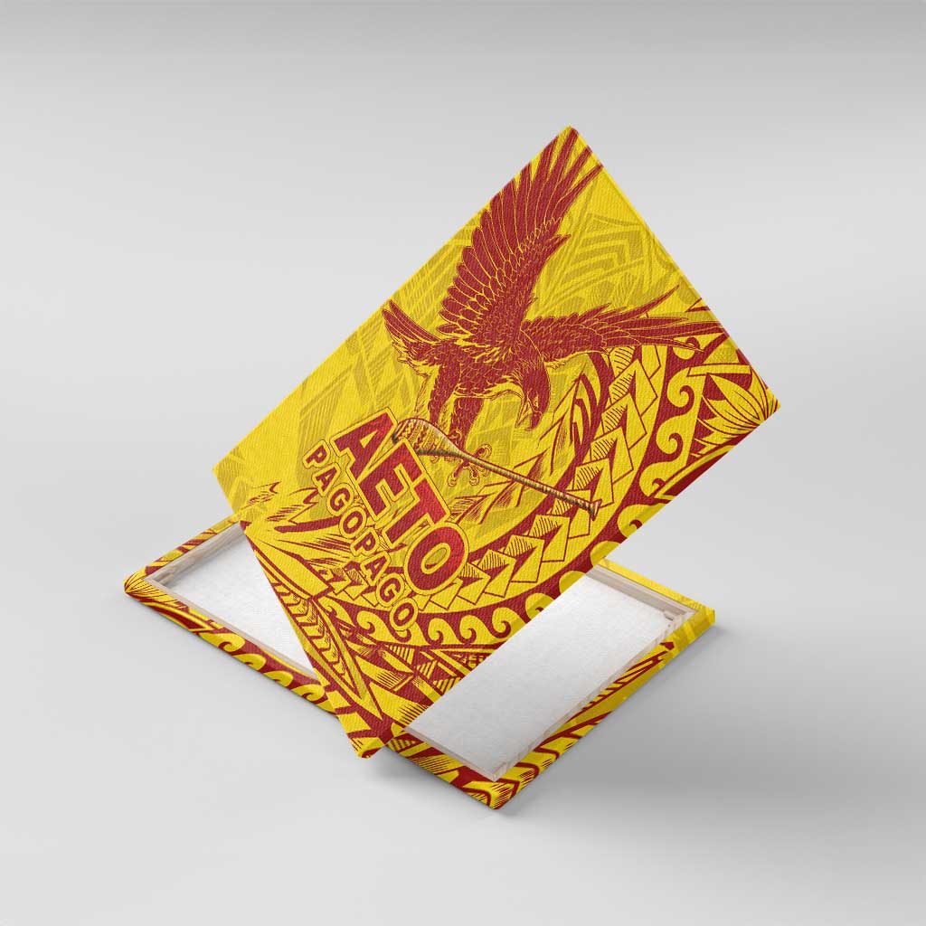 Samoa Pago Pago Aeto Canvas Wall Art Wingstyle Red-Gold Color - Polynesian Pride