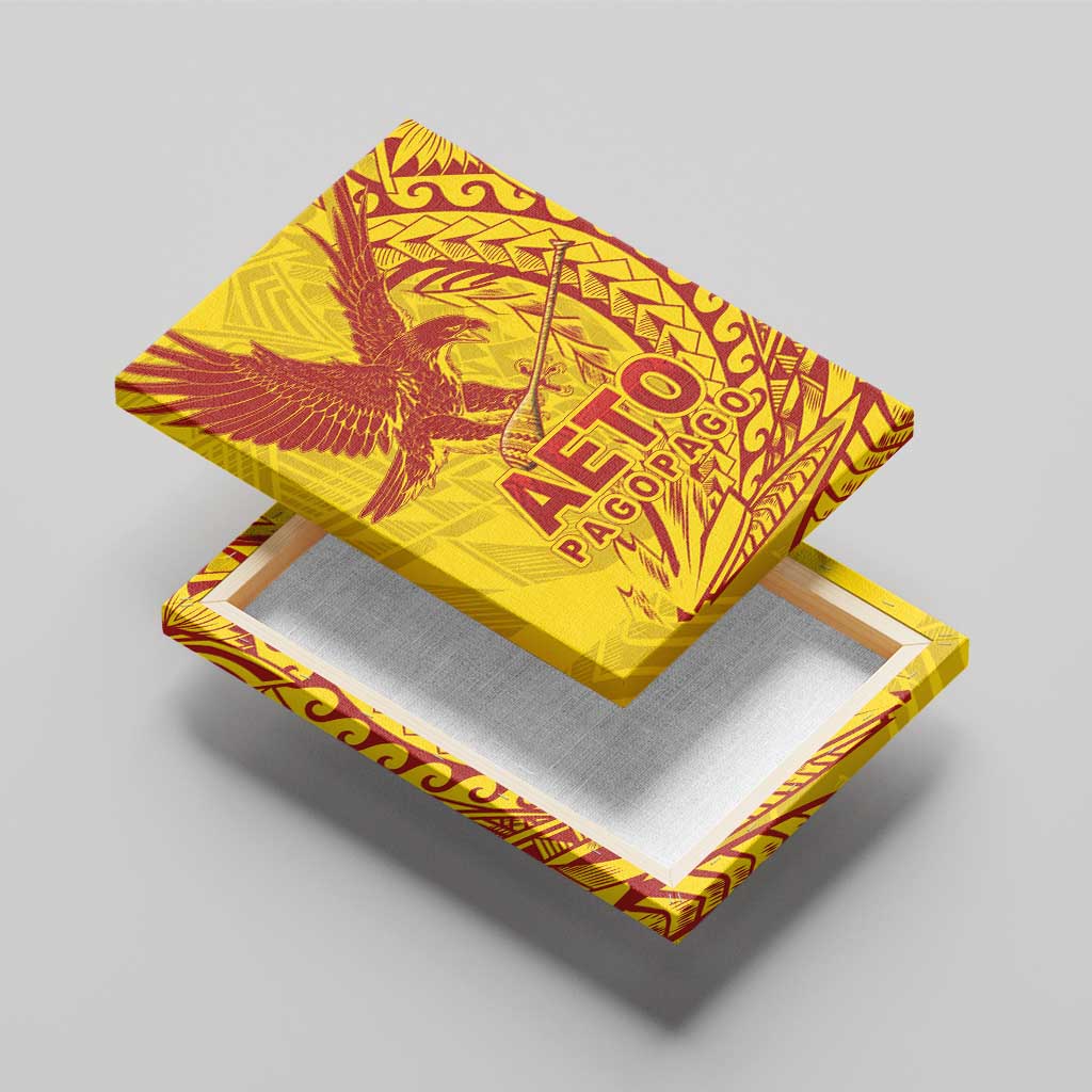 Samoa Pago Pago Aeto Canvas Wall Art Wingstyle Red-Gold Color - Polynesian Pride