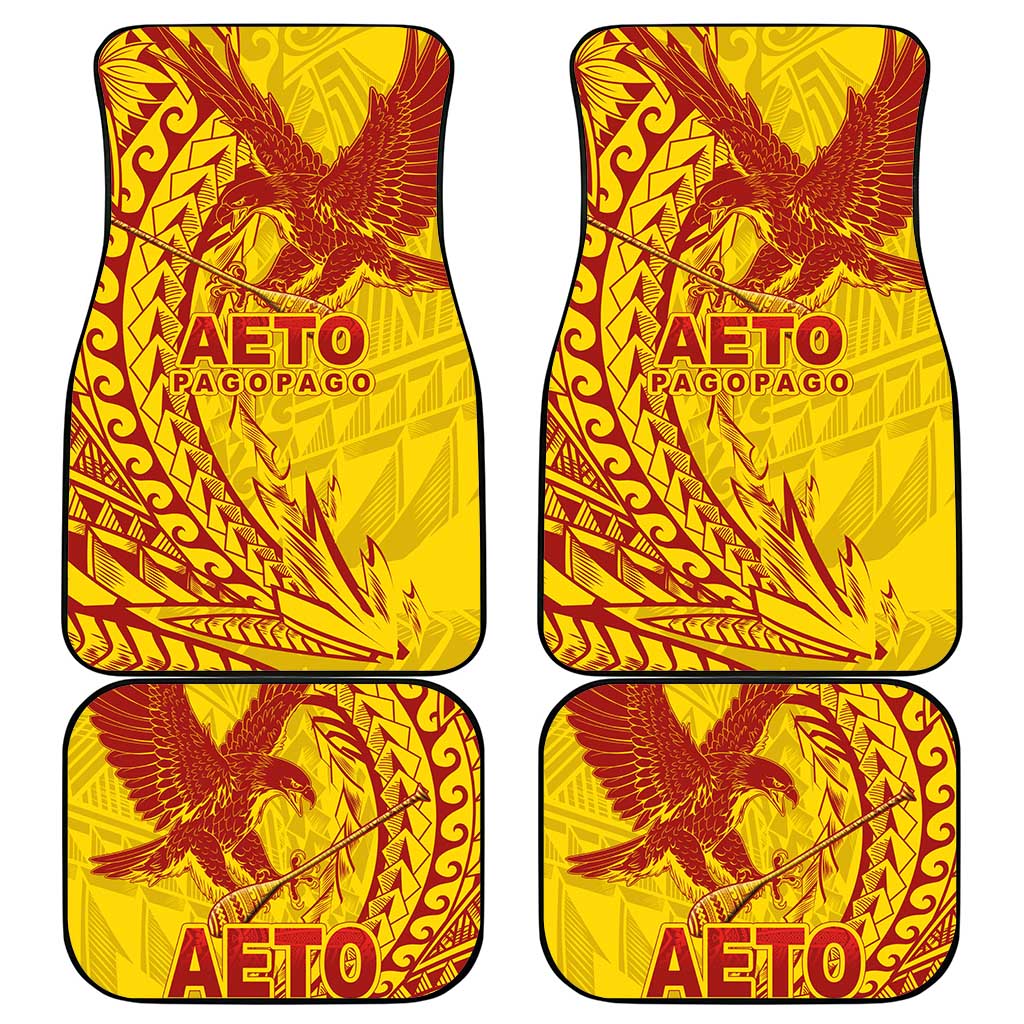 American Samoa Pago Pago Aeto Car Mats Wingstyle Red-Gold Color LT03 - Polynesian Pride