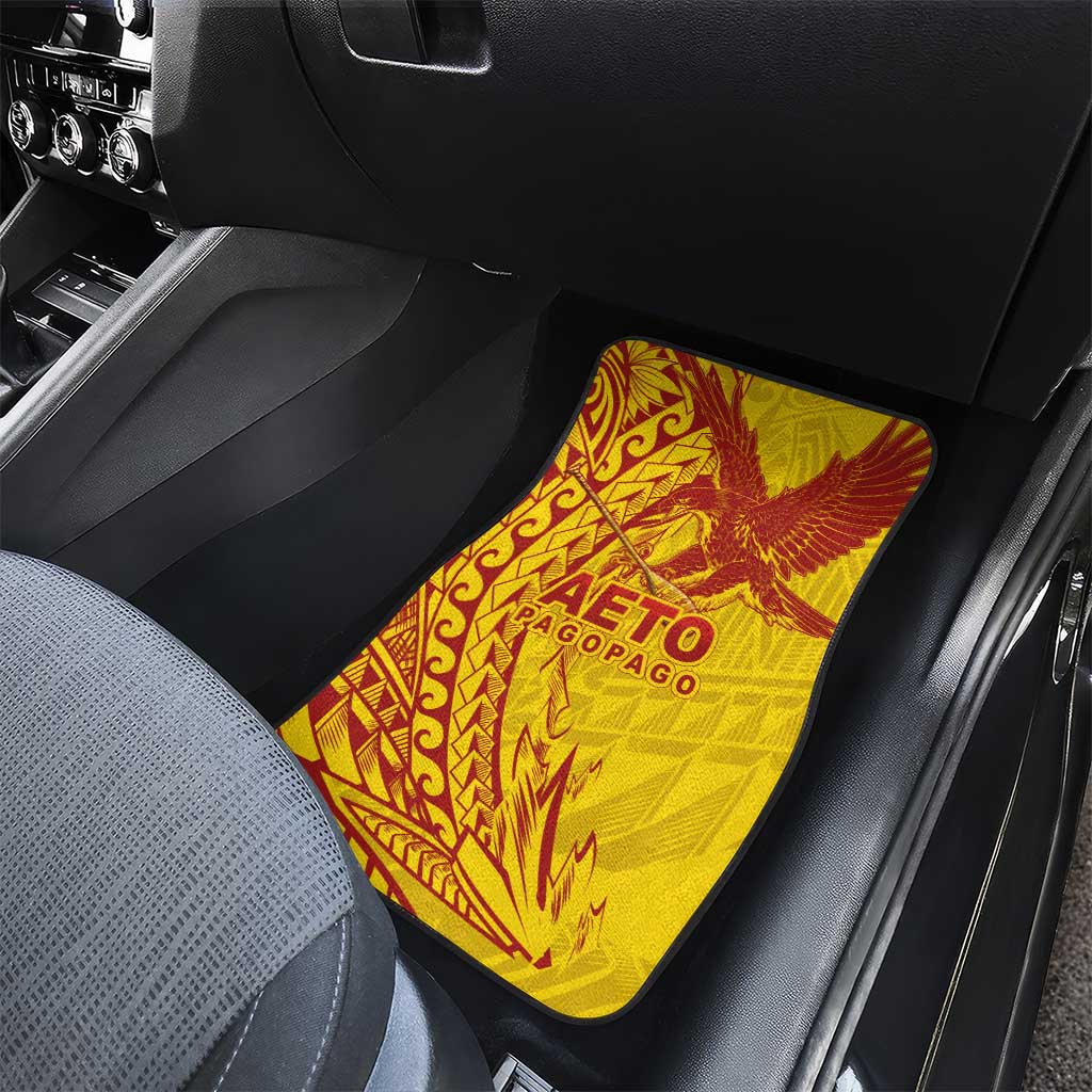 American Samoa Pago Pago Aeto Car Mats Wingstyle Red-Gold Color LT03 - Polynesian Pride