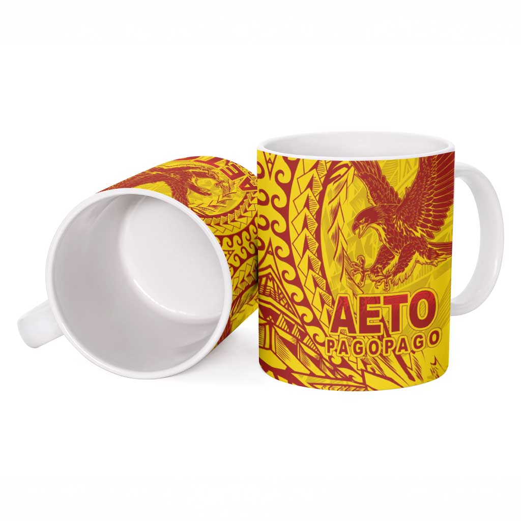 Samoa Pago Pago Aeto Ceramic Mug Wingstyle Red-Gold Color - Polynesian Pride