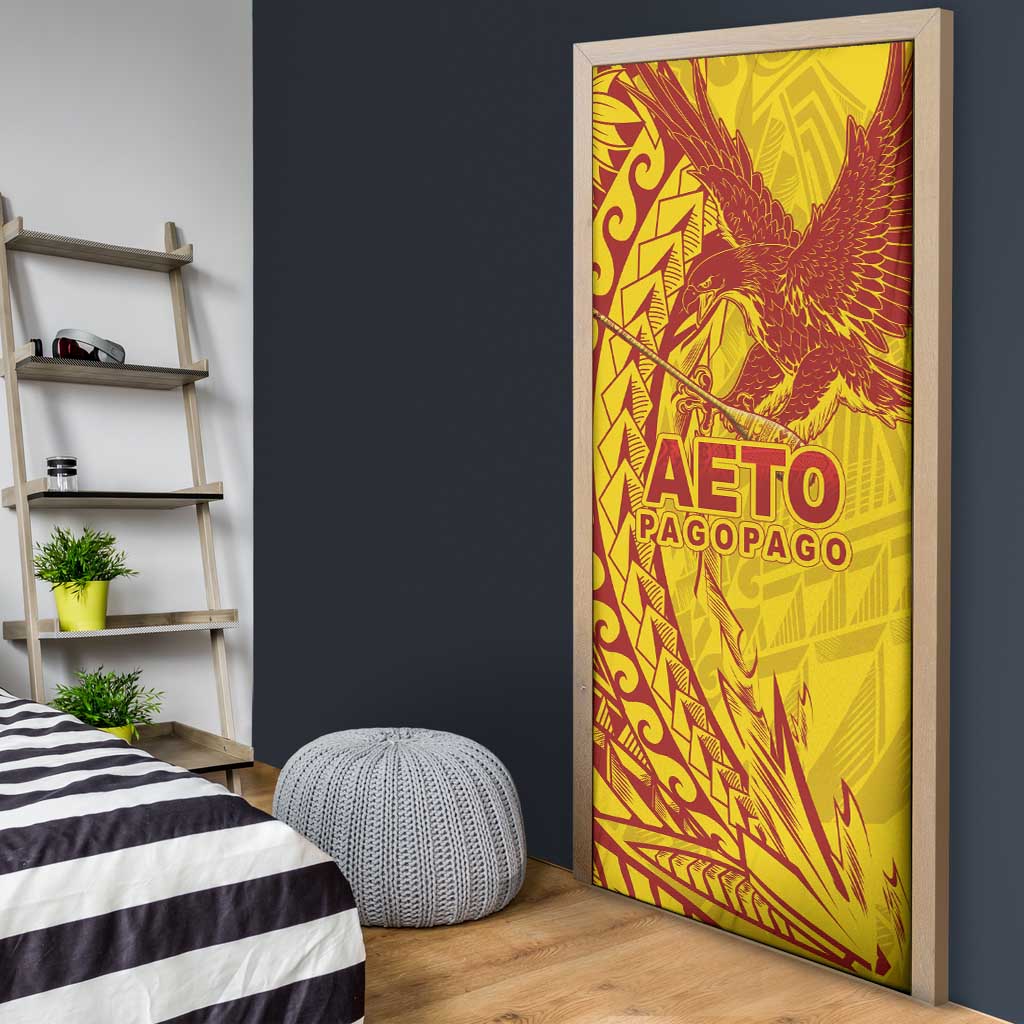 Samoa Pago Pago Aeto Door Cover Wingstyle Red-Gold Color - Polynesian Pride