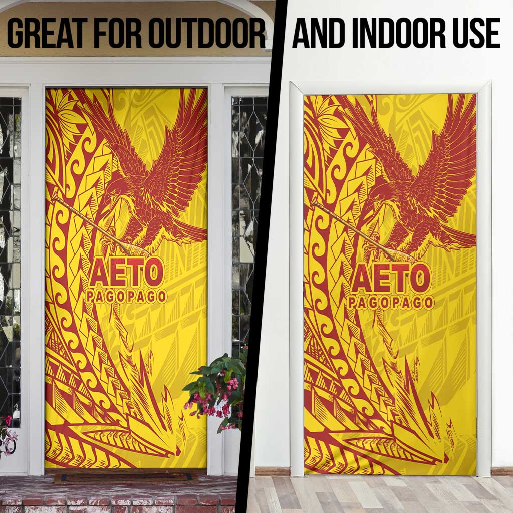 Samoa Pago Pago Aeto Door Cover Wingstyle Red-Gold Color - Polynesian Pride