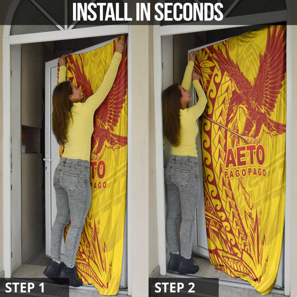 Samoa Pago Pago Aeto Door Cover Wingstyle Red-Gold Color - Polynesian Pride