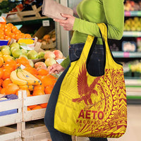 American Samoa Pago Pago Aeto Grocery Bag Wingstyle Red-Gold Color LT03 - Polynesian Pride